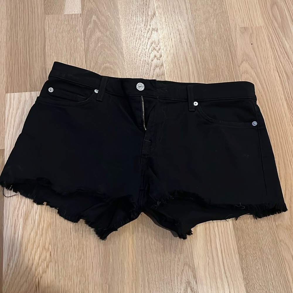 7 for all mankind cutoff short in black.